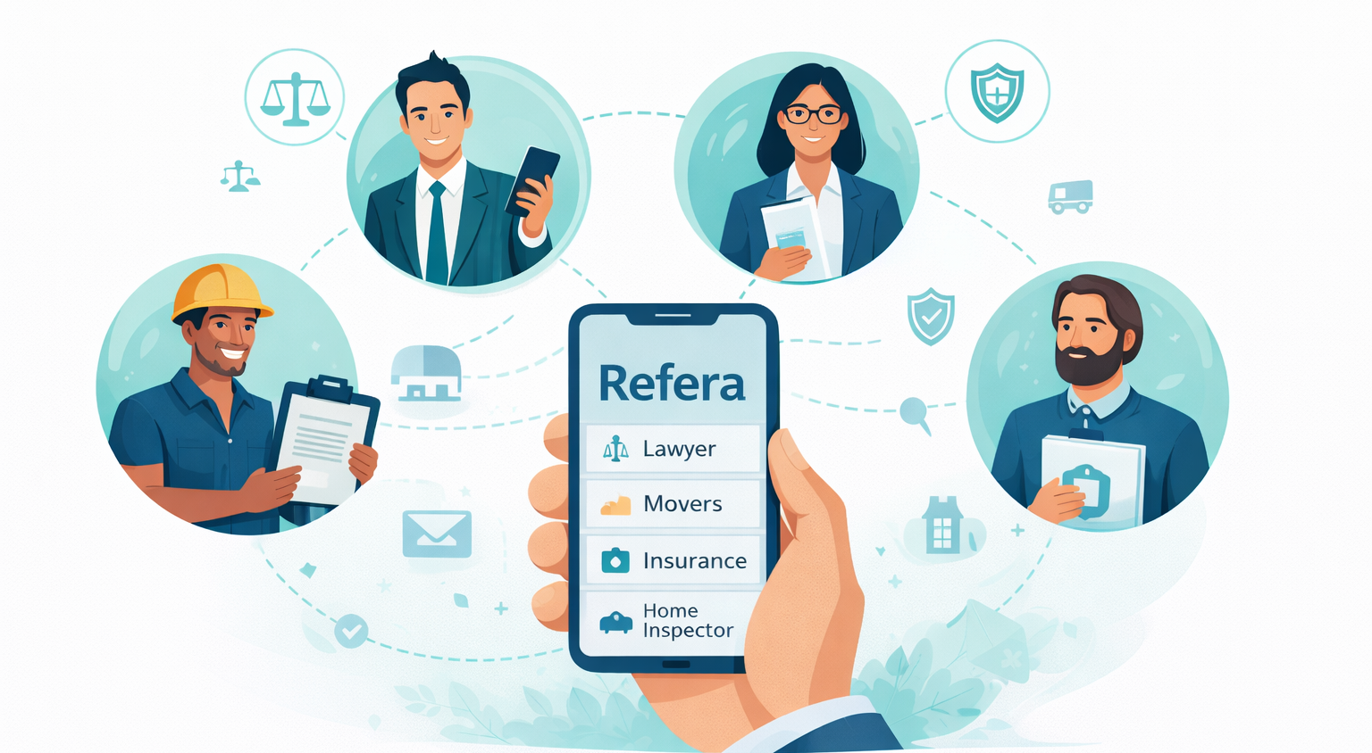 Illustration: Refera public page and dashboard